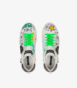 graffiti-print low-top