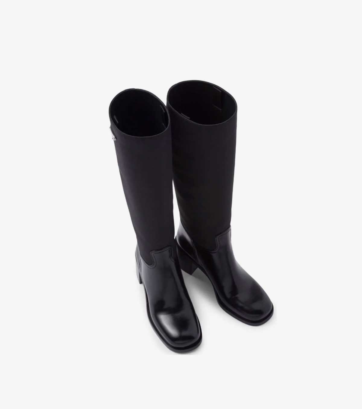 triangle-logo knee-high boots