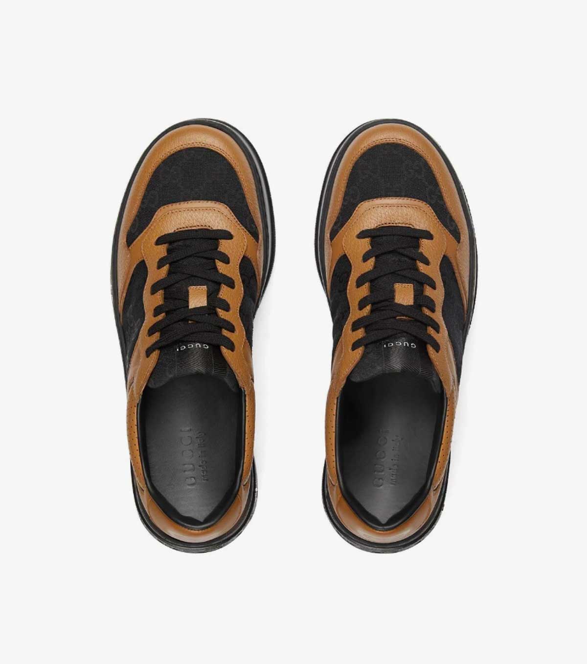 panelled lace-up sneakers