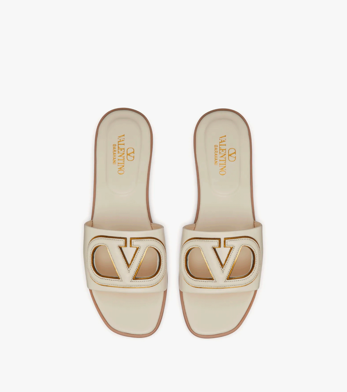 VLogo Signature flat leather sandals