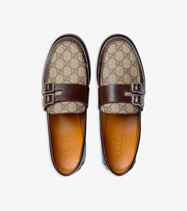 GG Supreme buckled leather loafers