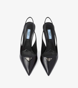 leather slingback 85mm pumps