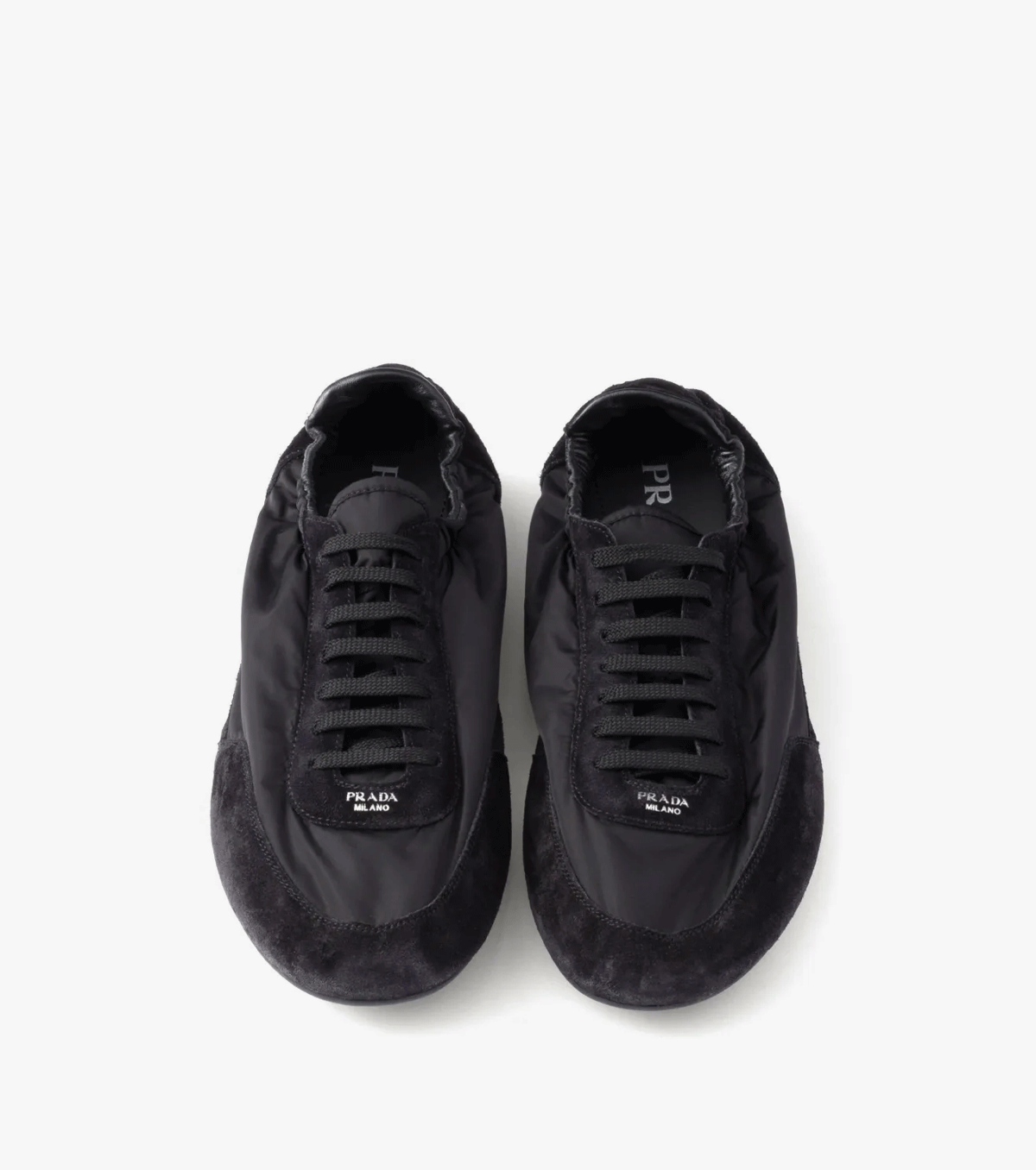 Collapse Re-Nylon suede sneakers