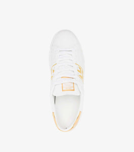 Embroidered Greca leather sneakers