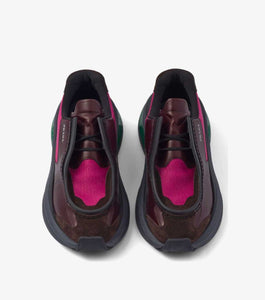 panelled leather chunky sneakers