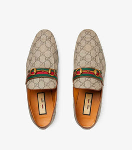 Horsebit GG-canvas loafers