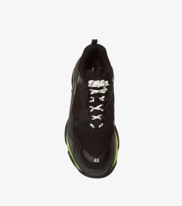 Triple S Clear Sole Black/Neon Green