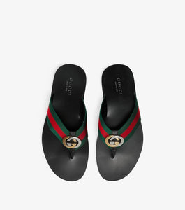 striped logo-embellished sandals - SNKRBASE