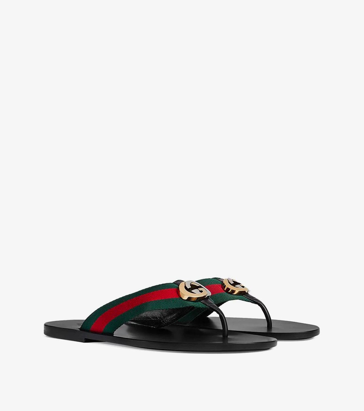 striped logo-embellished sandals - SNKRBASE